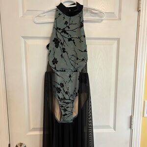 Weissman lyrical green lace lyrical dress dance costume small